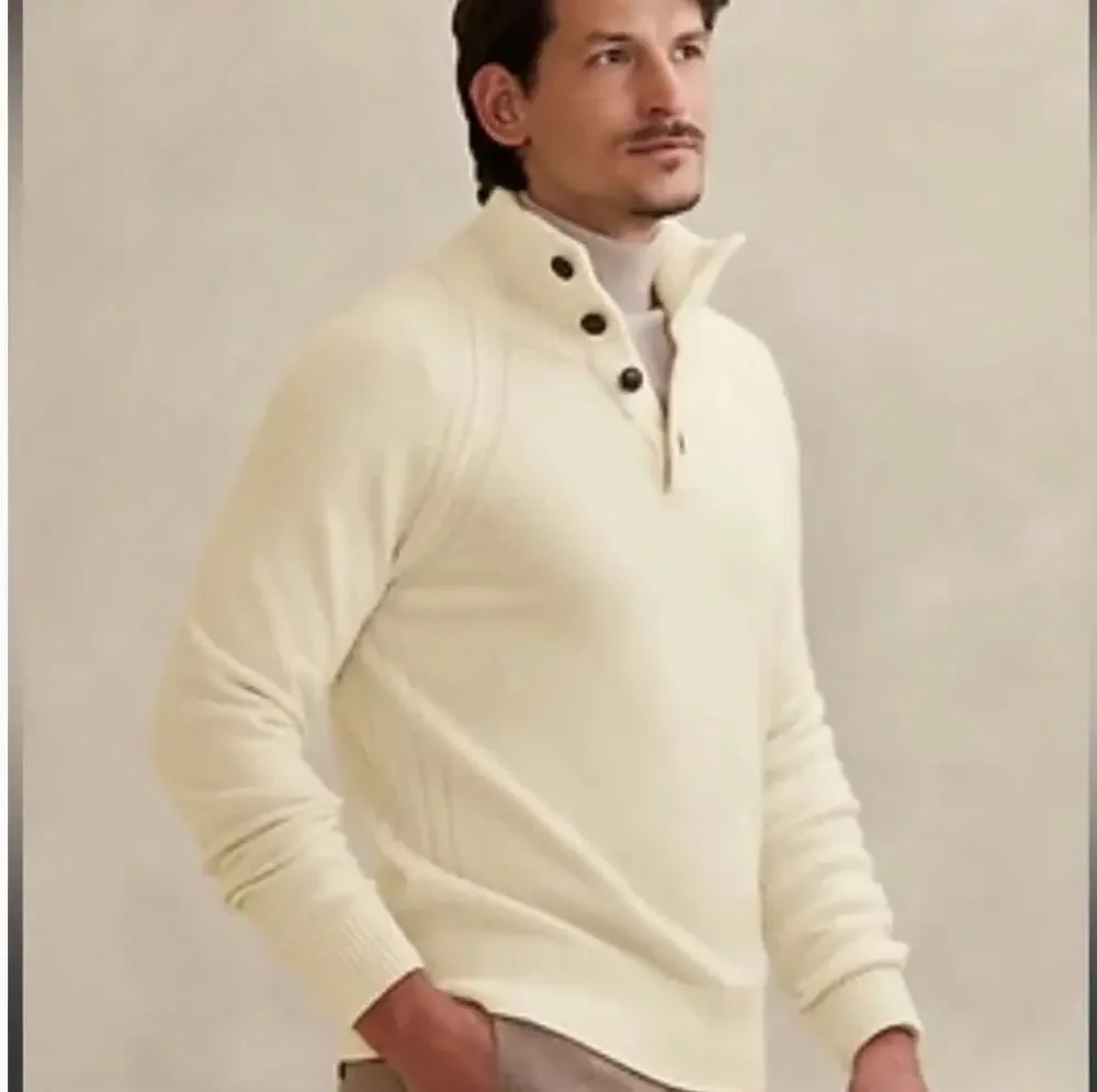 Banana Republic White Pierro Wool Sweater Sz XL